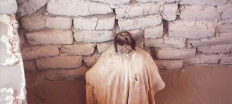 A mummy in traditional burial cloth