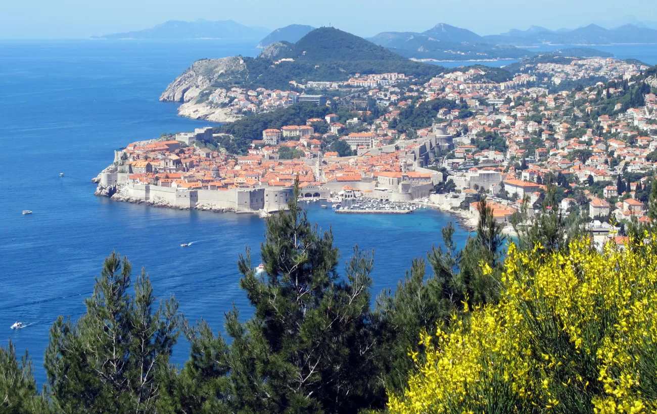 View the beautiful port of Dubrovnik from above