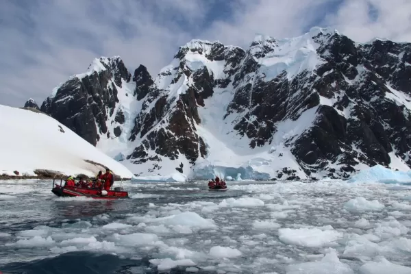 Explore the remote Antarctic via zodiac as you sail on the MS Fram