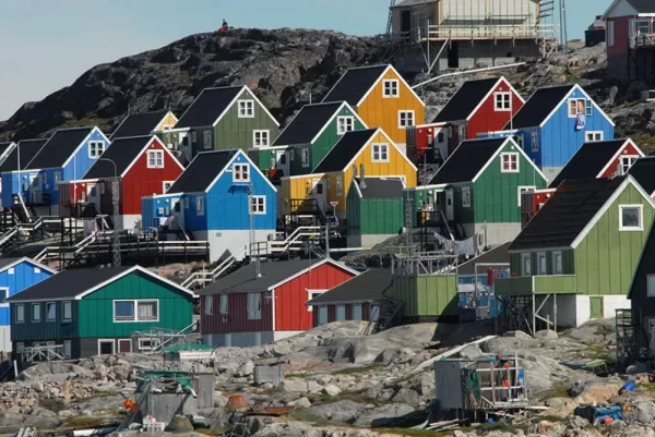 Remote villages along Greenland's coast bring color to the Arctic