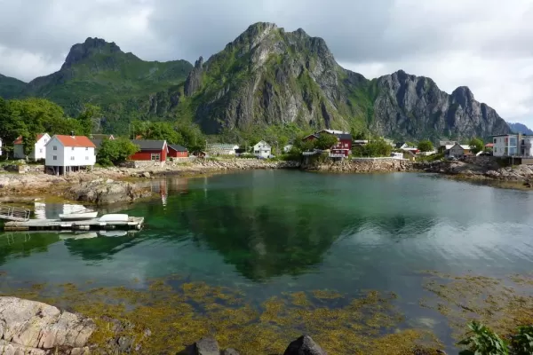Small, picturesque villages line the shores of Norway