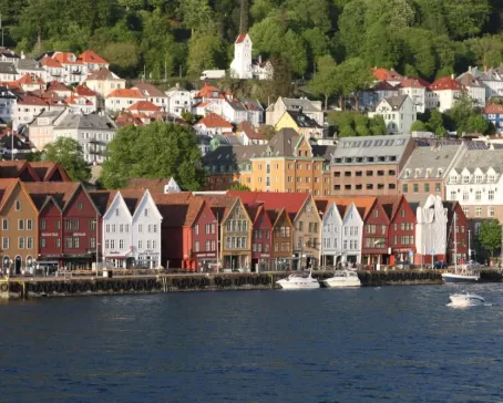 View the colorful houses of Bergen