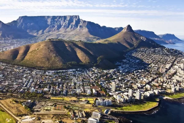 An aerial view of Cape Town