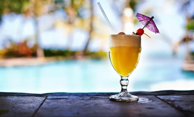 Enjoy exotic drinks by the side of the pool