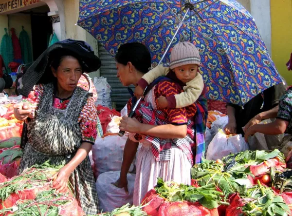 Locals in the markets of Guatemala