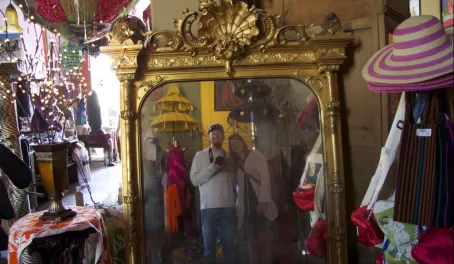 Antique mirror at the Hotel California in Todos Santos