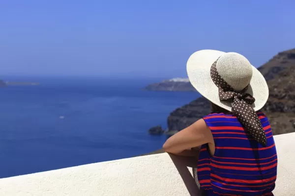 Enjoying the views of Santorini, Greece