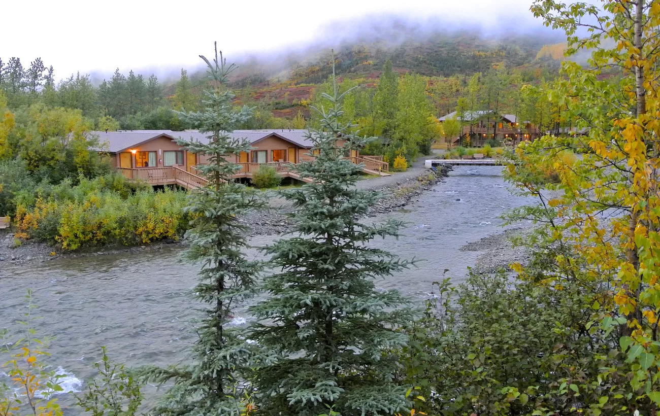 Creekside cabins at Denali Backcountry Lodge