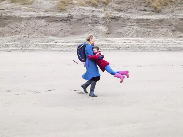 A mother and daughter duo on the beaches of the North Sea