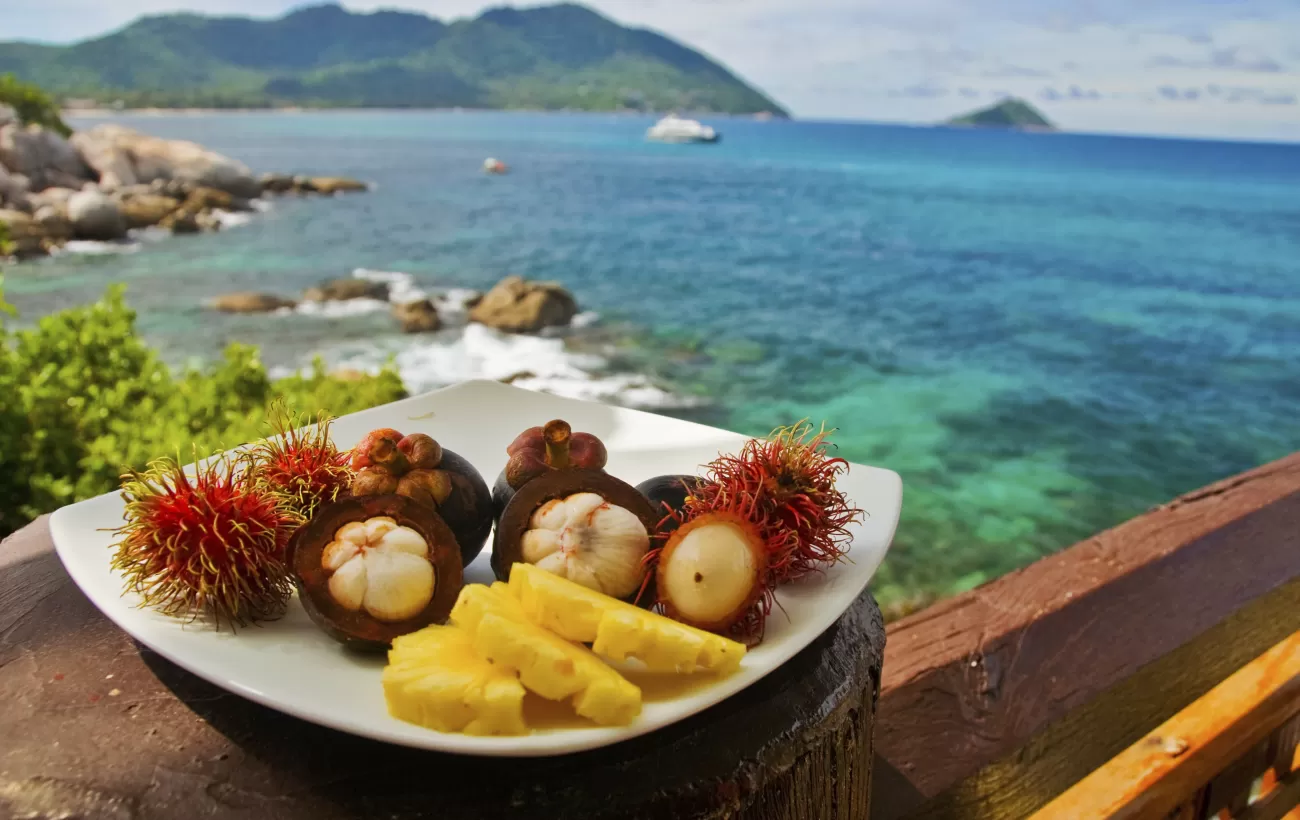Typical Thai fruits enjoyed with views of Phuket
