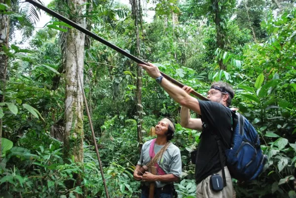 Dart blowing at Huaorani Ecolodge