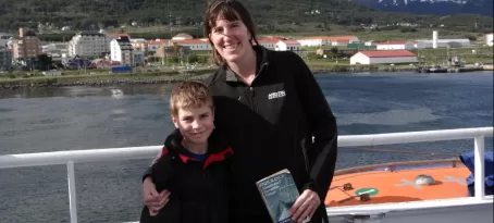 Mom and Son Starting our Antarctic Adventure
