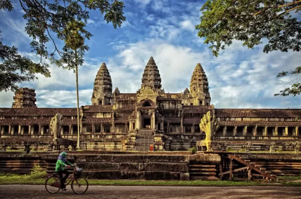 Bike ride by Angkor Wat Temple