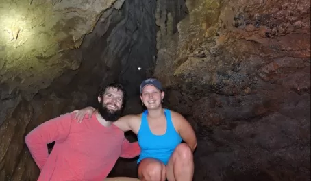 Matt and Lynessa in the bat cave