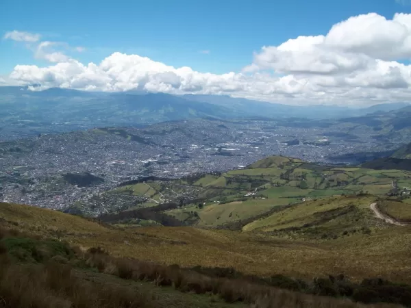 Overlooking the city of Quito, Ecuador
