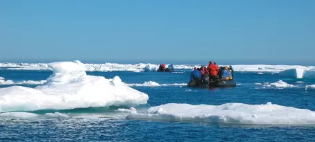 Explore the Arctic waters up close aboard a zodiac