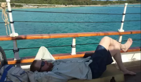 Relaxing while Sailing in the Bahamas