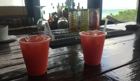 Vacation cocktails at Tippy's Beach Bar